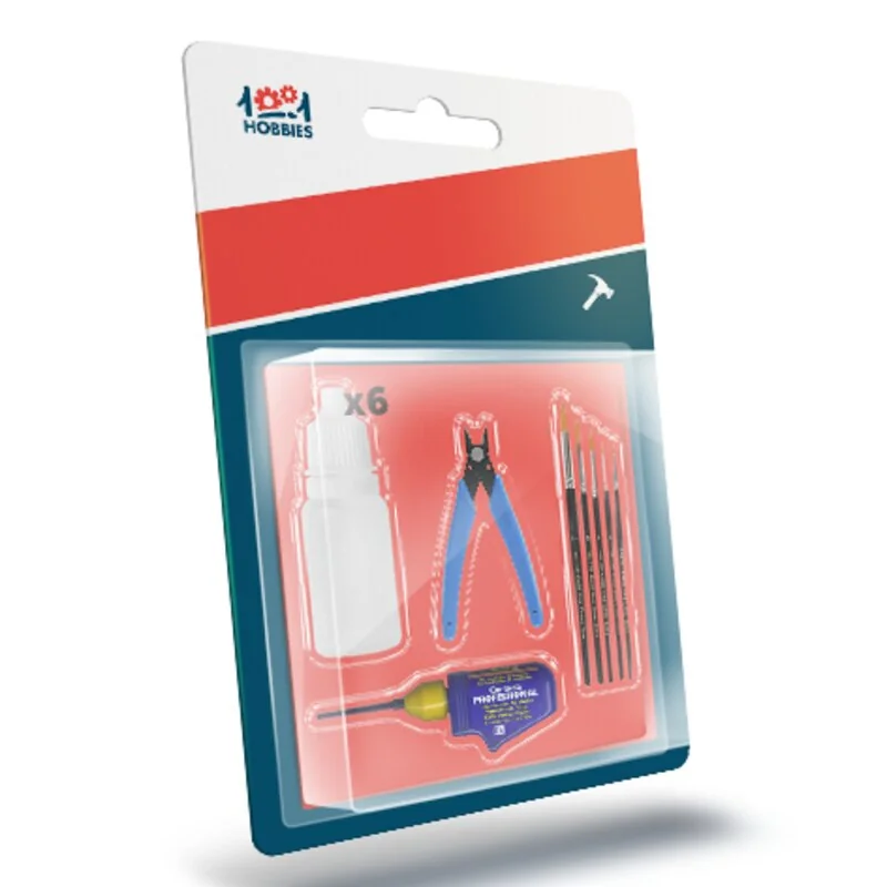 Accessoirespakket : 6 Soorten Verf, 5 Penselen, Lijm En Snijdtang 1 Accessoirespakket : 6 Soorten Verf, 5 Penselen, Lijm En Snijdtang