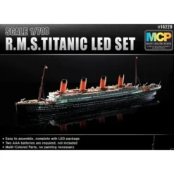 Academy R.M.S. Titanic + LED SetUpper Deck And Cabin Lighting EffectMCP (Multi Coloured Parts)LED Unit.Display Stand With Battery Holder