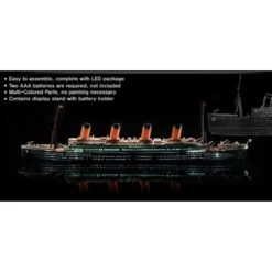 Academy R.M.S. Titanic + LED SetUpper Deck And Cabin Lighting EffectMCP (Multi Coloured Parts)LED Unit.Display Stand With Battery Holder -Tamiya Modelwinkel academy ac14220 r m s titanic led setupper deck and cabin lighting 1 3