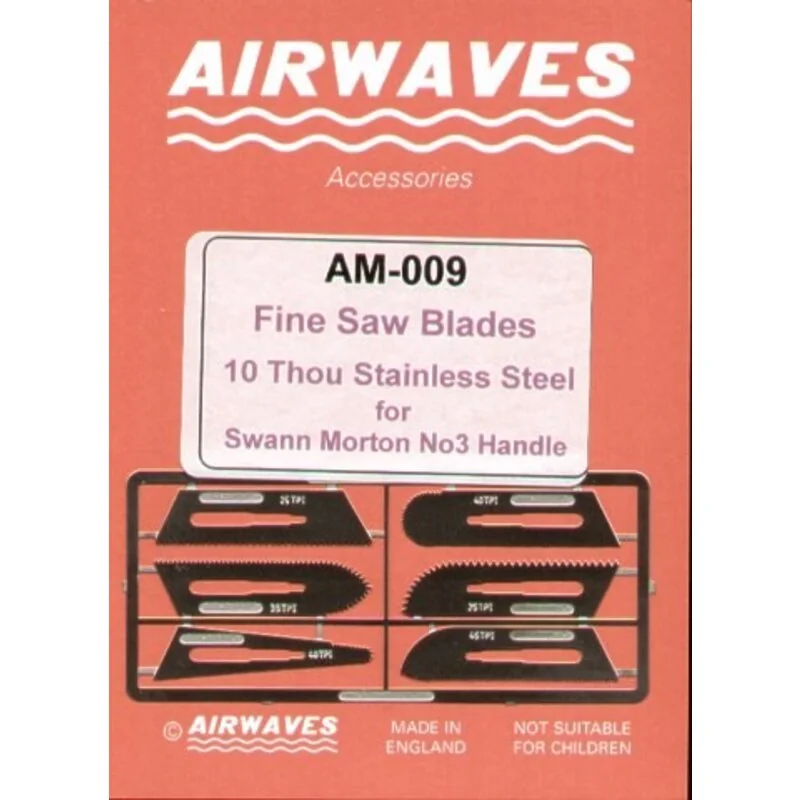 Fine Saw Blade Set No.2. 6 Different Blades In 10 Thou Stainless Steel Razor Saw To Be Used Free Hand Or With The Swann Morton N 1 Fine Saw Blade Set No.2. 6 Different Blades In 10 Thou Stainless Steel Razor Saw To Be Used Free Hand Or With The Swann Morton N