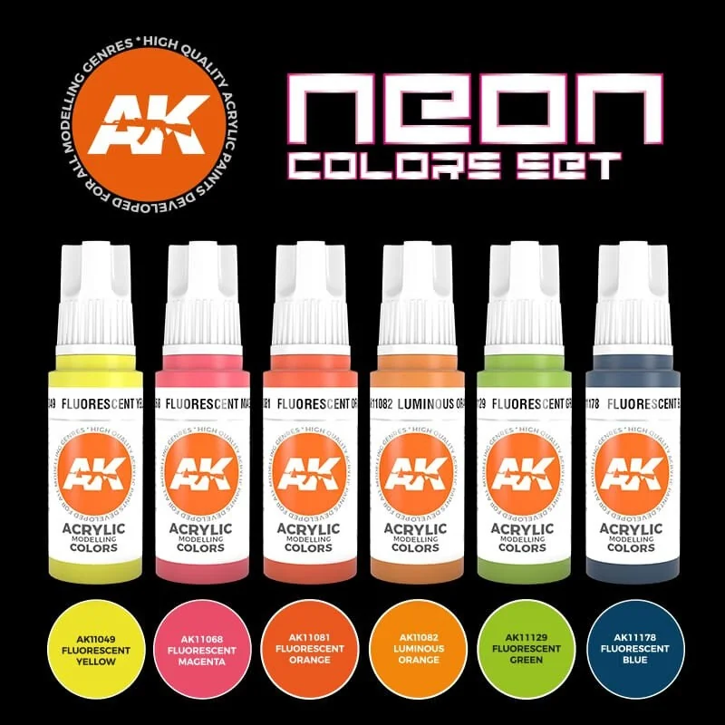 AK Interactive NEON GEPLAATSTE KLEUREN 3 AK Interactive NEON GEPLAATSTE KLEUREN - Afbeelding 3