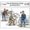 2 French Pilots WWII + Mechanic