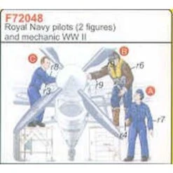 2 Royal Navy/RN Pilots WWII + Mechanic