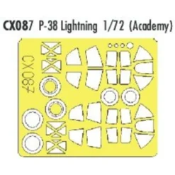 Eduard Lockheed P-38J (toebehoren Voor Modelbouwsets Van Academy) (made From Yellow Kabuki Tape Produced In Japan)
