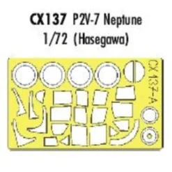 Eduard P2V-7 Neptune (toebehoren Voor Modelbouwsets Van Hasegawa And Revell) (made From Yellow Kabuki Tape Produced In Japan)