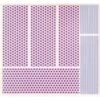 Thin Blue Stripes And Lozenge In Pink, Purple And Clear To Paint The Third Colour