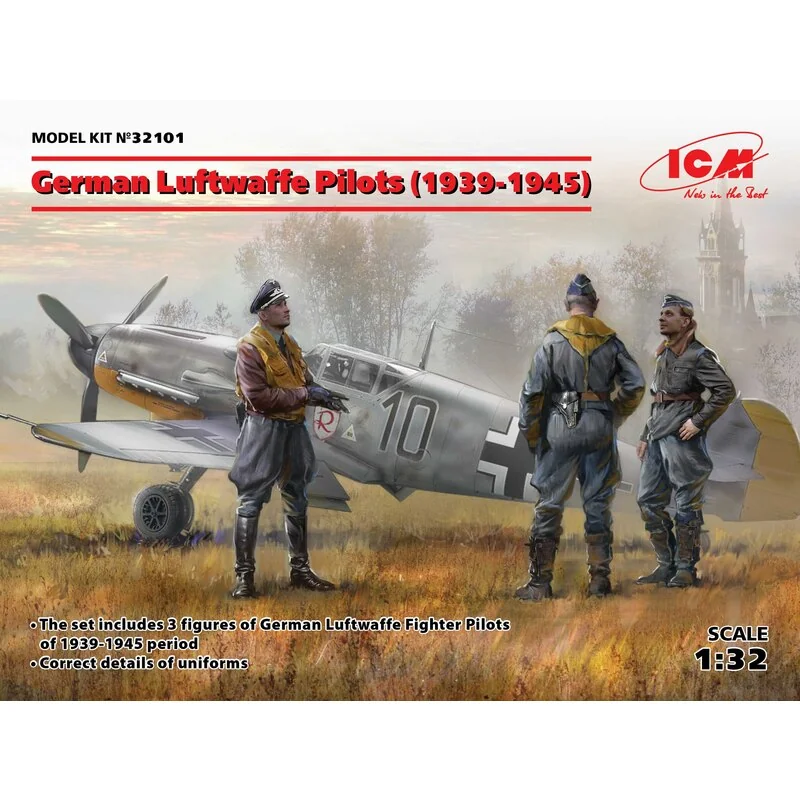 ICM Duitse Luftwaffe-piloten (1939-1945) (3 Staande Figuren) (100% Nieuwe Mallen) 1 ICM Duitse Luftwaffe-piloten (1939-1945) (3 Staande Figuren) (100% Nieuwe Mallen)