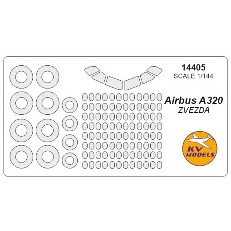 Аirbus A320 Luifelverfmasker EN Wielverfmasker Maskers (ontworpen Om Te Worden Gebruikt Met ZVEZDA ZVE7003 Kit) 1 Аirbus A320 Luifelverfmasker EN Wielverfmasker Maskers (ontworpen Om Te Worden Gebruikt Met ZVEZDA ZVE7003 Kit)