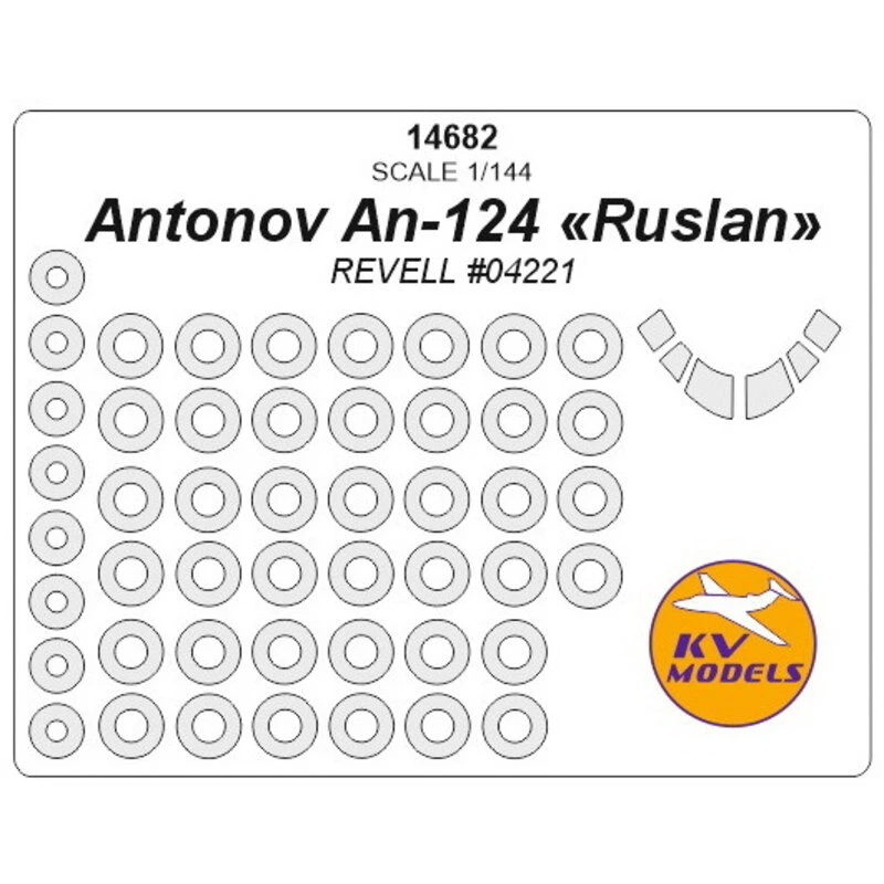 Antonov An-124 "Ruslan" Luifel Verfmasker EN Wiel Verf Masker Maskers (ontworpen Om Te Worden Gebruikt Met Revell Kits RV4221) 1 Antonov An-124 "Ruslan" Luifel Verfmasker EN Wiel Verf Masker Maskers (ontworpen Om Te Worden Gebruikt Met Revell Kits RV4221)