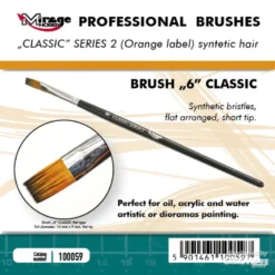 MIRAGE BORSTEL VLAK HOGE KWALITEIT CLASSIC SERIES 2 Maat 6