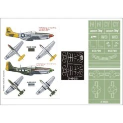 North American P-51D Mustang 2 Canopy Mask (exterior And Interior) + 2 Insignia Masks (designed To Be Farming With DRAGON Kits)