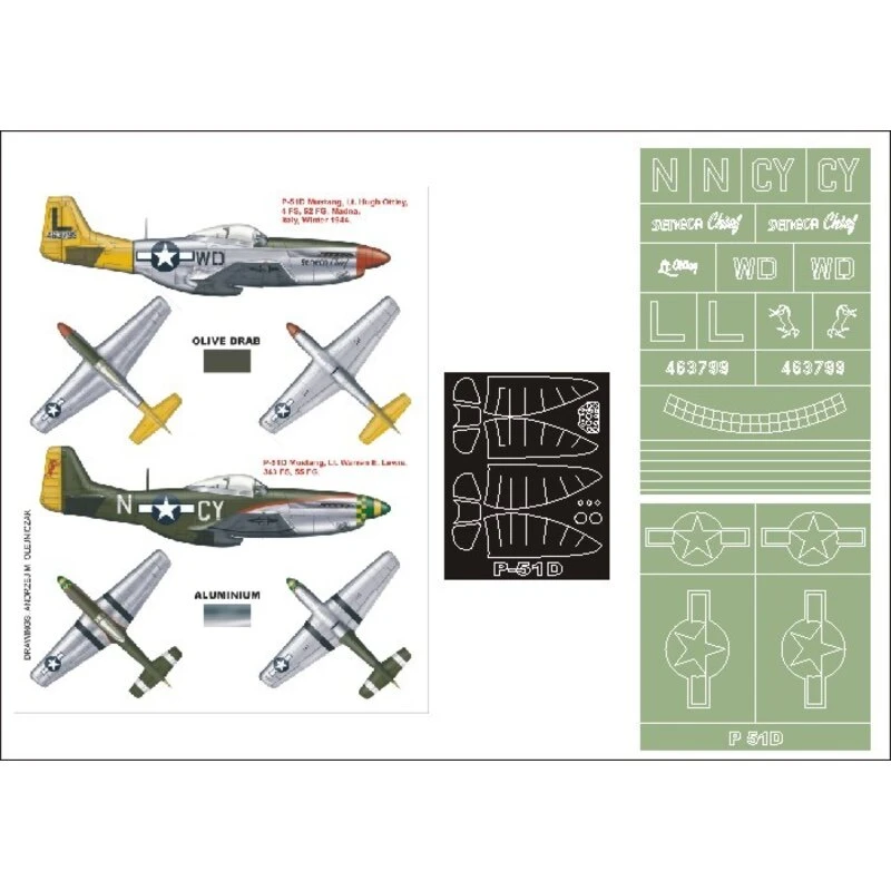 North American P-51D Mustang 2 Canopy Mask (exterior And Interior) + 2 Insignia Masks (designed To Be Farming With DRAGON Kits) 1 North American P-51D Mustang 2 Canopy Mask (exterior And Interior) + 2 Insignia Masks (designed To Be Farming With DRAGON Kits)