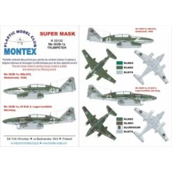 Messerschmitt Me 262B 2 Canopy Mask (exterior And Interior) + 2 Insignia Masks (designed To Be Farming With TRUMPETER Kits)