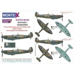 Supermarine Spitfire Mk.I 2 Masker (buiten & Binnen) + 2 Insignia-maskers + Emblemen (ontworpen Voor Gebruik Met Hasegawa-kits)