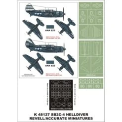 Curtiss SB2C-4 Helldiver 2 Canopy Mask (exterior And Interior) + 2 Insignia Masks (designed To Be Farming With Revell Kits)