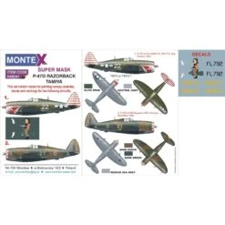 Republic P-47D Thunderbolt RAZORBACK 2 Canopy Mask (exterior And Interior) + 1 Insignia Masks + Decals (designed To Be Farming W