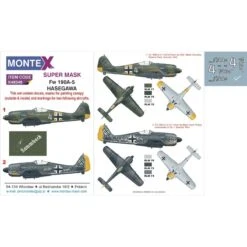 Focke-Wulf Fw-190A-5 2 Kap Masker (buiten Naar Binnen) + 1 Insigne Maskers + Decals (ontworpen Voor Gebruik Met Een Hasegawa Kit