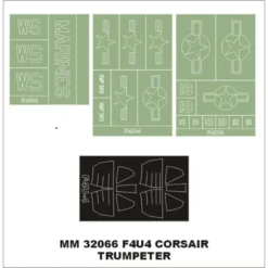 Vought F4U-4 Corsair 2 Canopy Masks (exterior And Interior) + 3 Insignia Masks (designed To Be Farming With Trumpeter Kits)