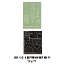Bristol Beaufighter 1 Mk.VI Canopy Masks (exterior) + 1 Insignia Masks (designed To Be Farming With Tamiya Kits)