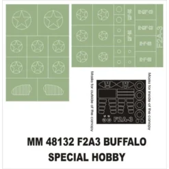 Brewster Buffalo 2 F2A3 Canopy Masks (exterior And Interior) + 2 Insignia Masks (designed To Be Farming With Special Hobby Kits)