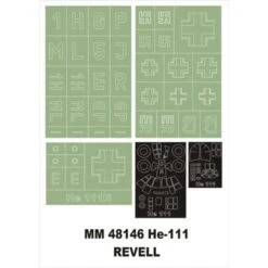 Heinkel He 111 1 Canopy Masks (exterior) + 3 Insignia Masks (designed To Be Farming With Revell Kits)