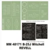 North American B-25J Mitchell 2 Canopy Masks (exterior And Interior) + 2 Insignia Masks (designed To Be Farming With Revell Kits