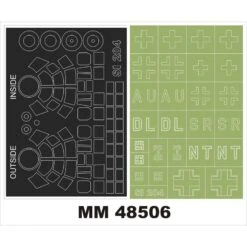 Siebel Si-204D 2 Maskers (buiten En Binnen) + 1 Insignia-maskers (ontworpen Om Te Worden Gebruikt Met Speciale Hobbykits)