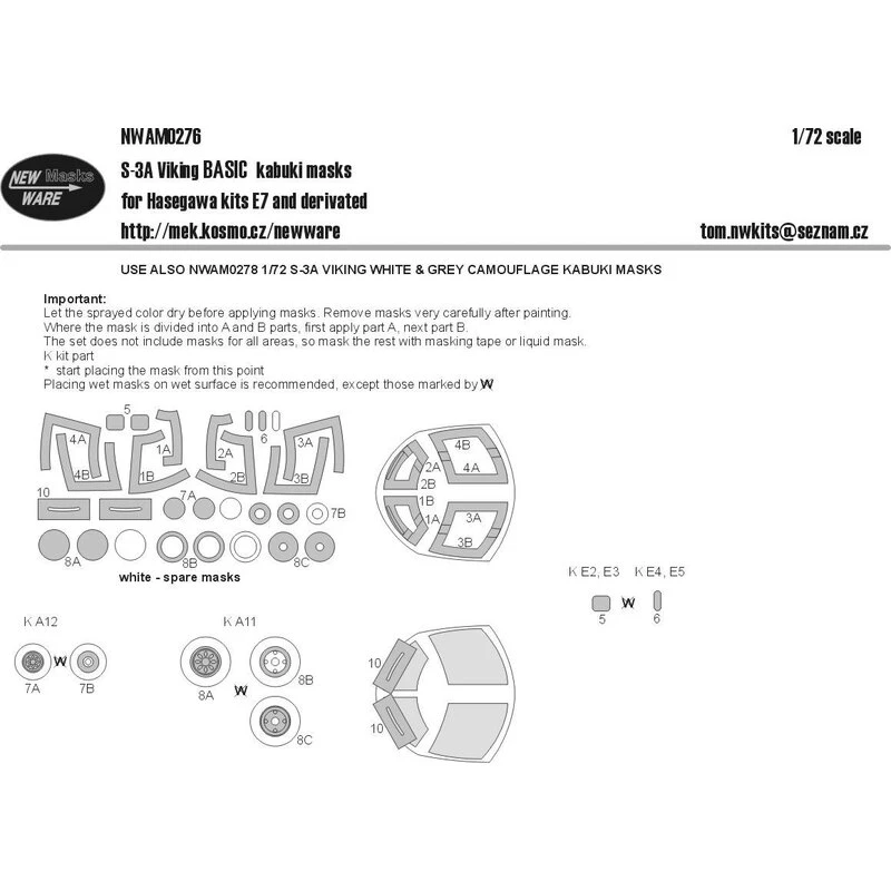 Lockheed S-3A Viking VS-28 BASIS Kabuki Maskers Ramen, Wielen (ontworpen Om Te Worden Gebruikt Met Hasegawa HAE07 Kits) 1 Lockheed S-3A Viking VS-28 BASIS Kabuki Maskers Ramen, Wielen (ontworpen Om Te Worden Gebruikt Met Hasegawa HAE07 Kits)