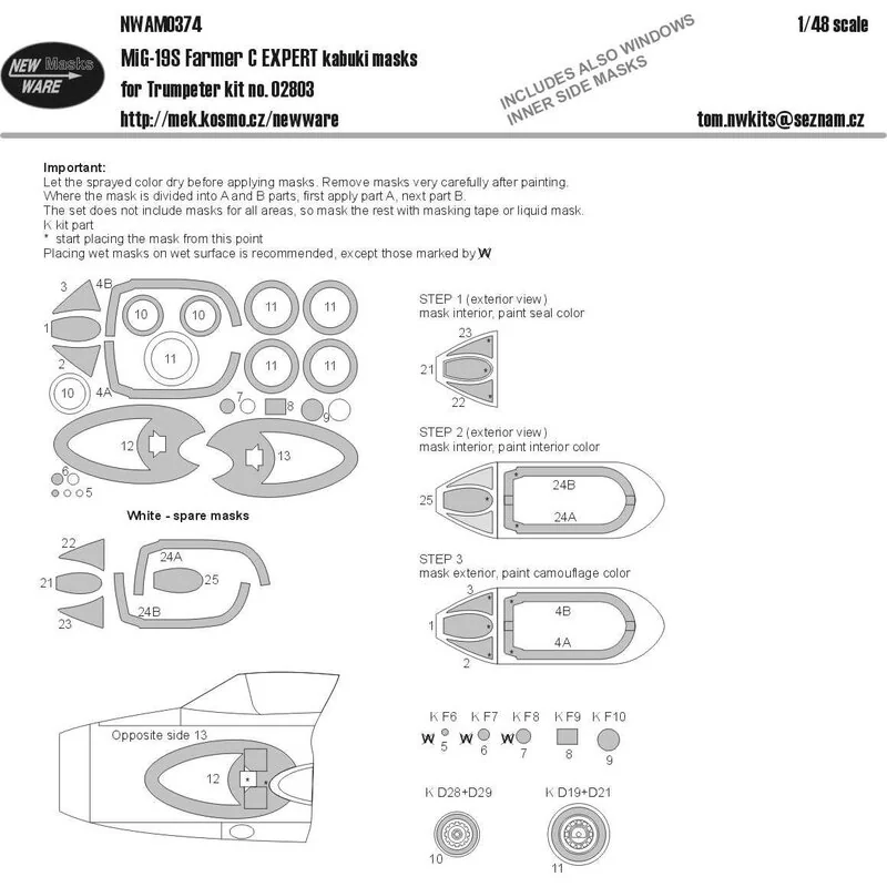 Mikoyan MiG-19S Farmer C EXPERT Kabuki Maskeert Vliegtuigluifel Inclusief Binnenzijde Maskers, Andere Heldere Delen, Wielen, Sta 1 Mikoyan MiG-19S Farmer C EXPERT Kabuki Maskeert Vliegtuigluifel Inclusief Binnenzijde Maskers, Andere Heldere Delen, Wielen, Sta