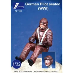 German WWI Pilot Seated In Aircraft. Optional Head Wearing Goggles Or Not