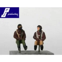 2 X US Pilots WWII Seated In Aircraft (as In PJ721116)