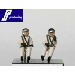 2 French 1960′s High Altitude Pilots Seated In Aircraft