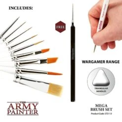 The Army Painter Army Painter: Mega Brush Set (box Of 10 Brushes) -Tamiya Modelwinkel the army painter ap st5113p army painter mega brush set box of 10 br 2