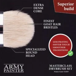The Army Painter Army Painter: Masterclass: Drybrush Set - 3 Brushes -Tamiya Modelwinkel the army painter ap tl5054 army painter masterclass drybrush set 3 2