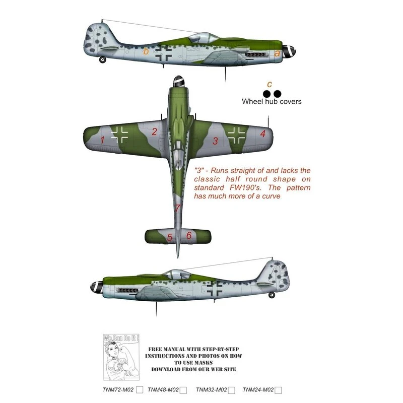 Focke-Wulf Fw-190D JG-54 Camouflage Pattern Paint Mask 1 Focke-Wulf Fw-190D JG-54 Camouflage Pattern Paint Mask