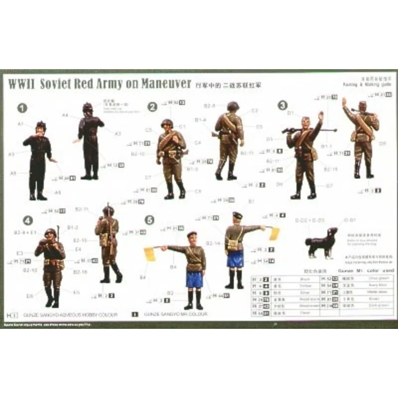 Trumpeter WWII Soviet Red Army Tank Soldiers 4 Trumpeter WWII Soviet Red Army Tank Soldiers - Afbeelding 4