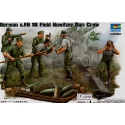 Trumpeter German WWII S.FH Field Howitzer Gun Crew. Ammunition Supply Team X 4 Figures And Ammunition Etc