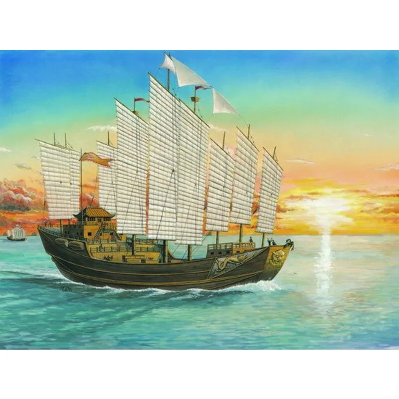 Trumpeter Chengho Sailing Ship. 60cm Long! Chinese Ming Dynasty. 1405-1430 2 Trumpeter Chengho Sailing Ship. 60cm Long! Chinese Ming Dynasty. 1405-1430 - Afbeelding 2