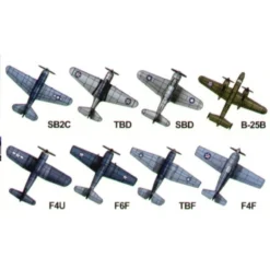 Trumpeter US Naval Aviation Set WWII. North American B-25 4 Pcs Grumman F6F-4 6 Pcs Douglas SBD 6 Pcs Grumman F6F Hellcat 6 Pcs Douglas TB