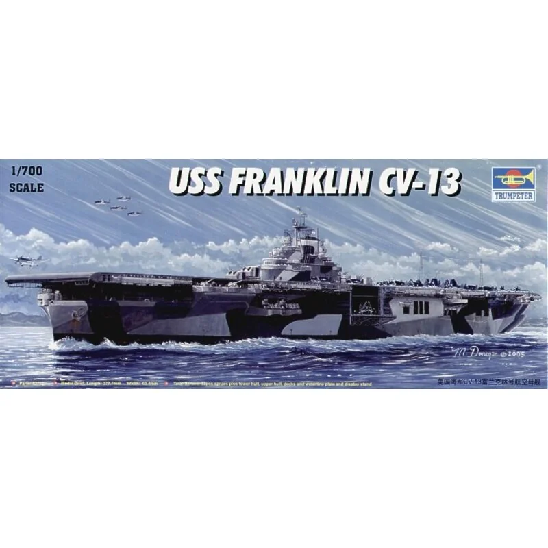 Trumpeter USS Franklin CV-13 Aircraft Carrier With Blue Vac-formed Sea Base 1 Trumpeter USS Franklin CV-13 Aircraft Carrier With Blue Vac-formed Sea Base